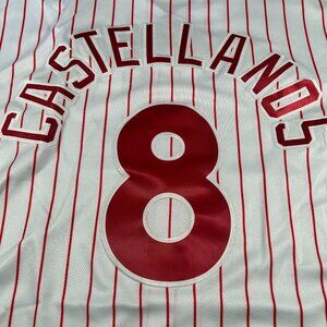 Men's Philadelphia Phillies  Nick Castellanos #8 All-Stitched Pinstriped Jersey